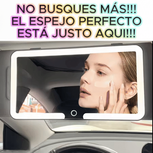 ✨ Espejo de Maquillaje con Luz LED para Auto ✨
