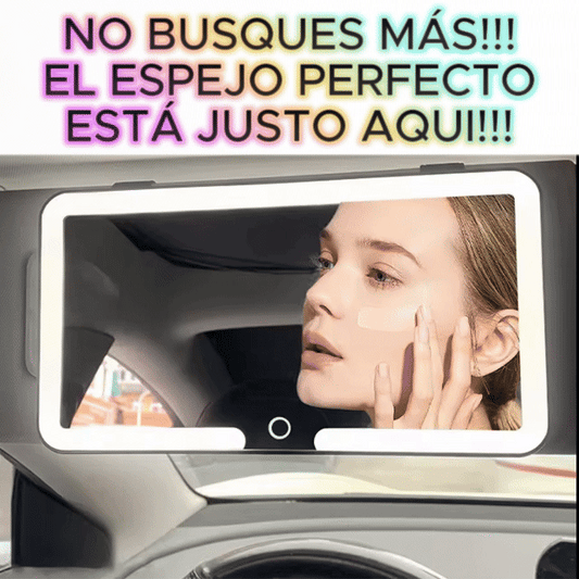 ✨ Espejo de Maquillaje con Luz LED para Auto ✨